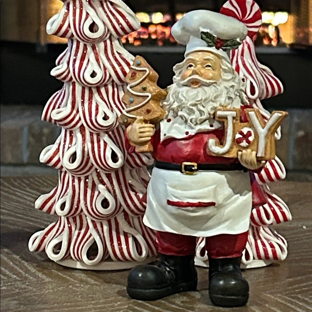 NEW! Vintage Inspired Christmas Holiday Gingerbread Baking Santa Claus Chef